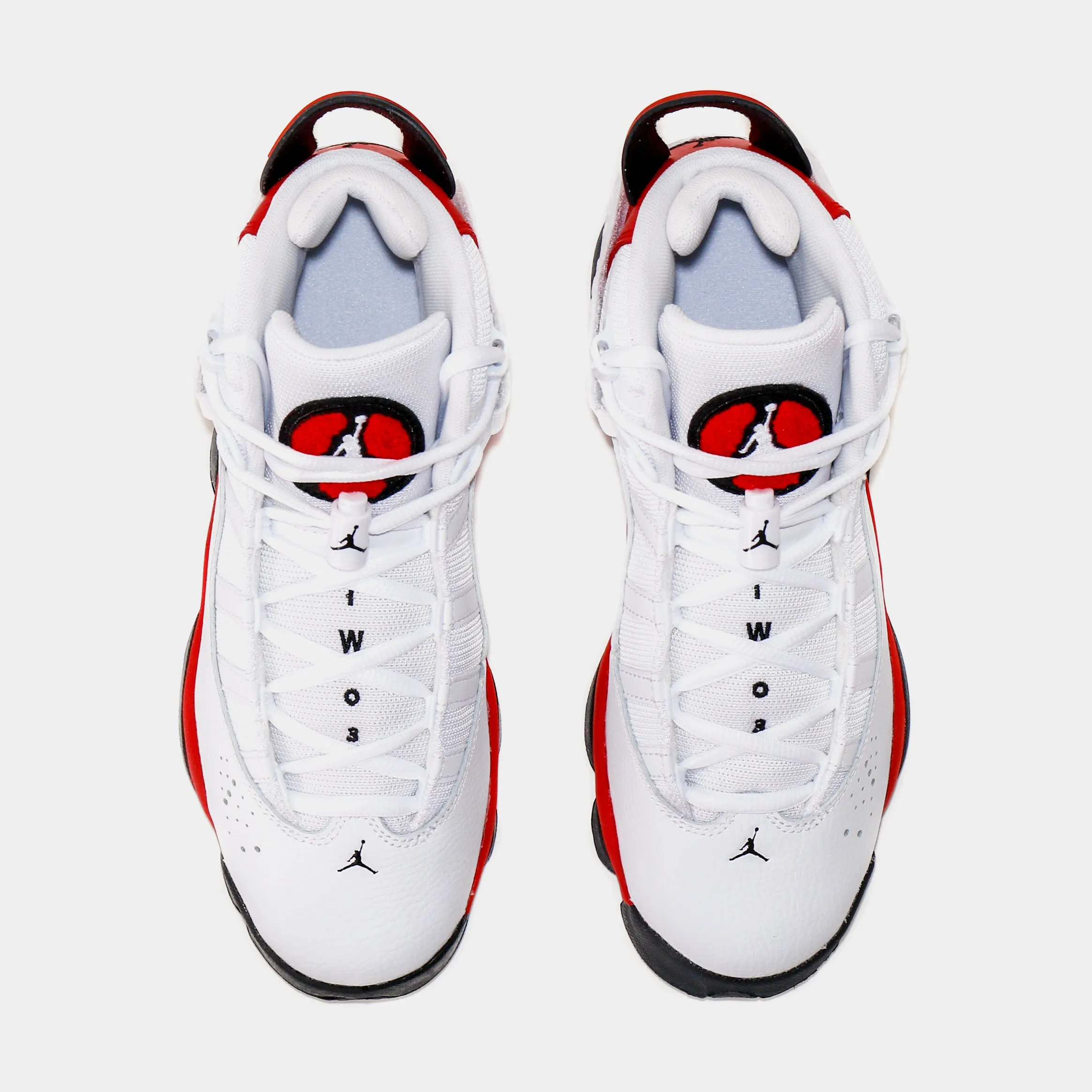 6 Rings Grade School Basketball Shoes (White/Red)