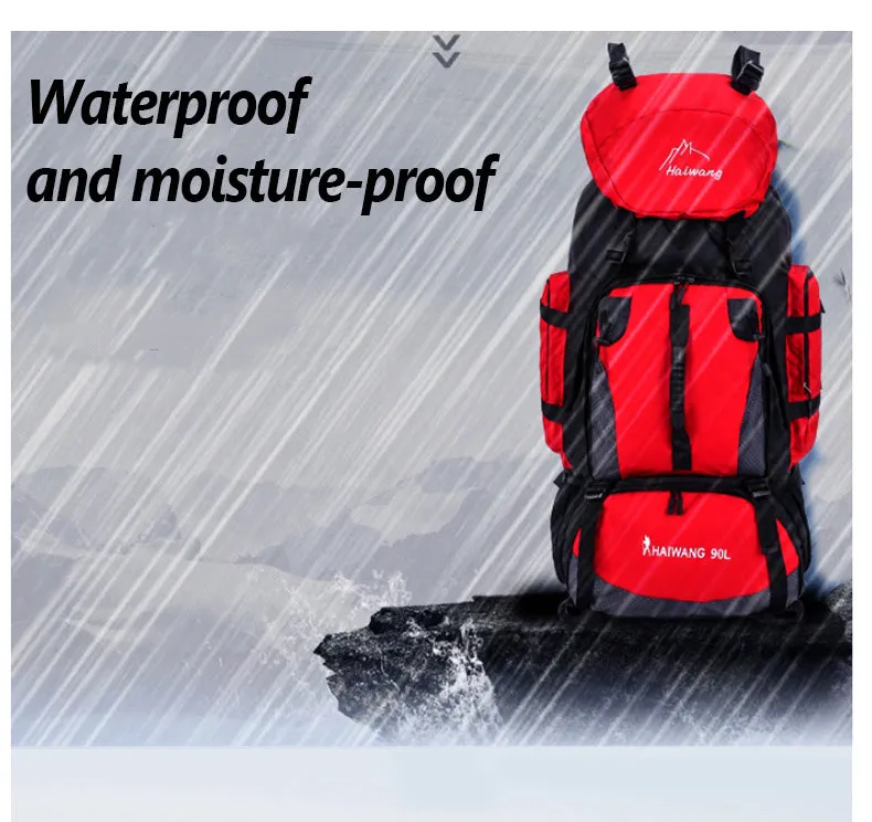 90L Large Capacity Waterproof Outdoor Travel Backpack Hiking Bag for Men