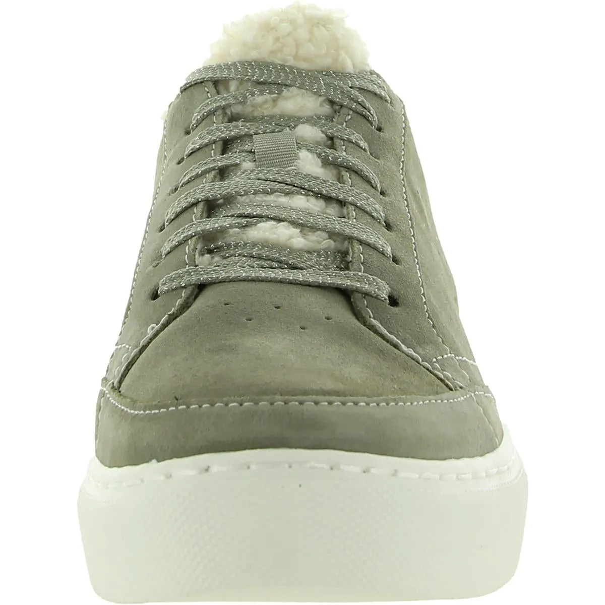 All In Cozy Womens Suede Faux Fur Trim Casual and Fashion Sneakers