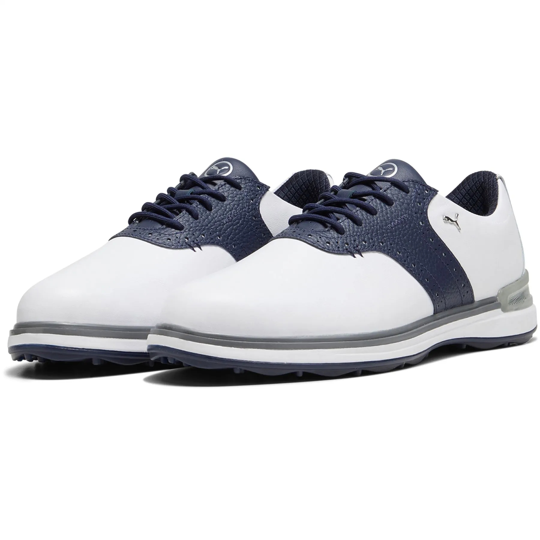 Avant Leather Spikeless Golf Shoes White/Navy - 2024