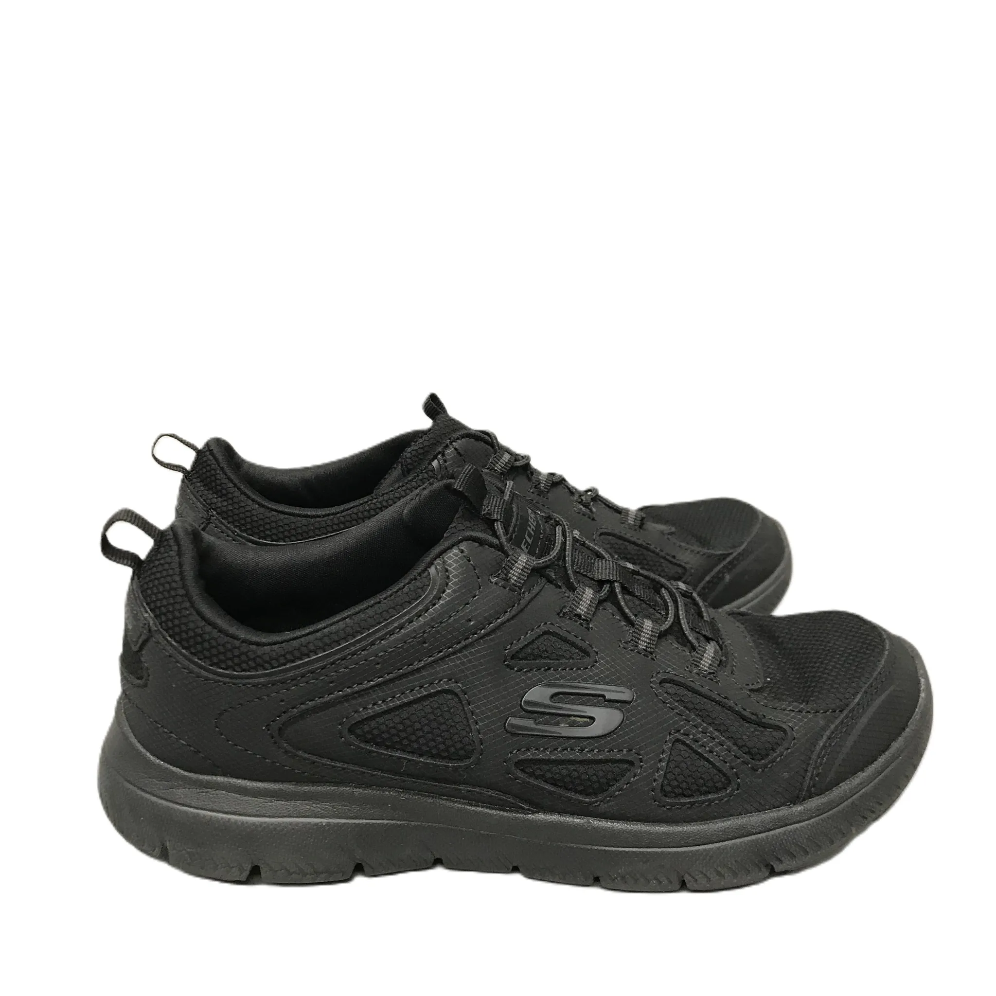 Black Shoes Athletic By Skechers, Size: 7