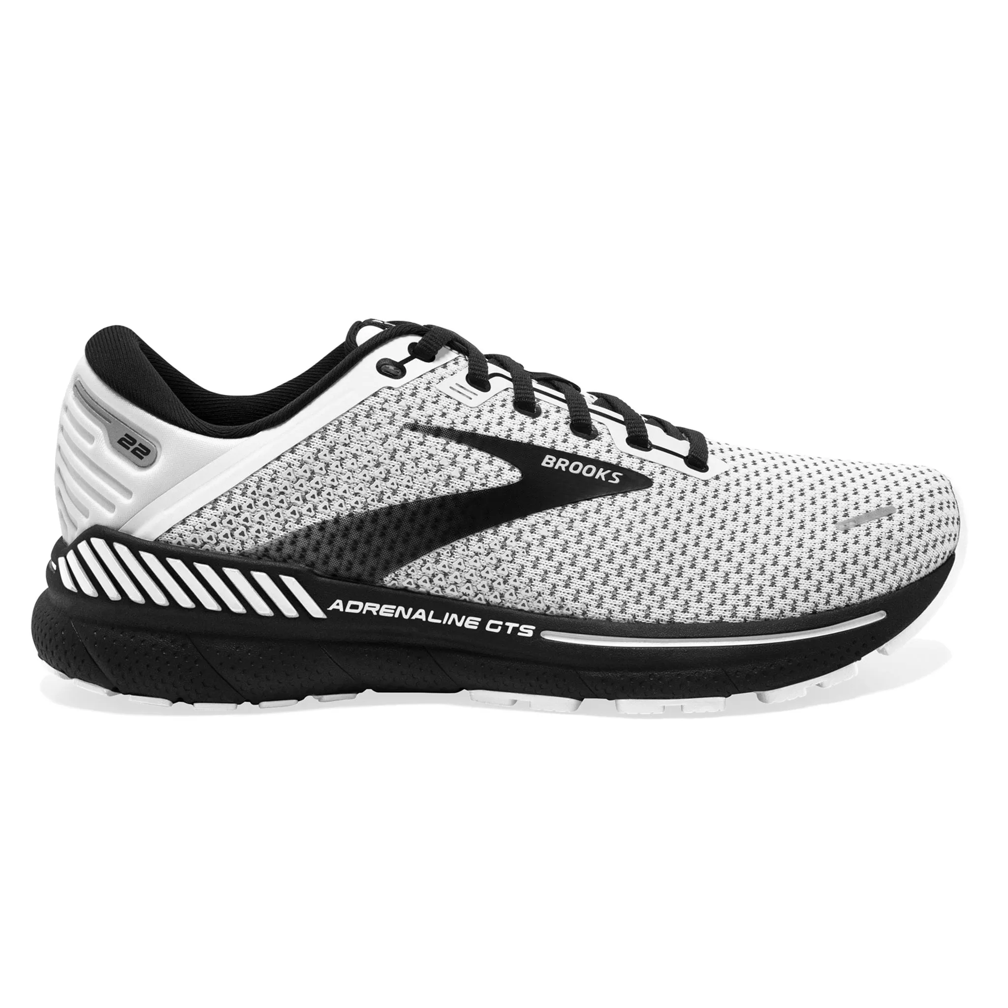 Brooks Women's 120353 135 Adrenaline GTS 22 White Grey Black Cushion Support Running Shoes