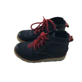 Clarks boots shoe size 12G junior navy blue with red laces