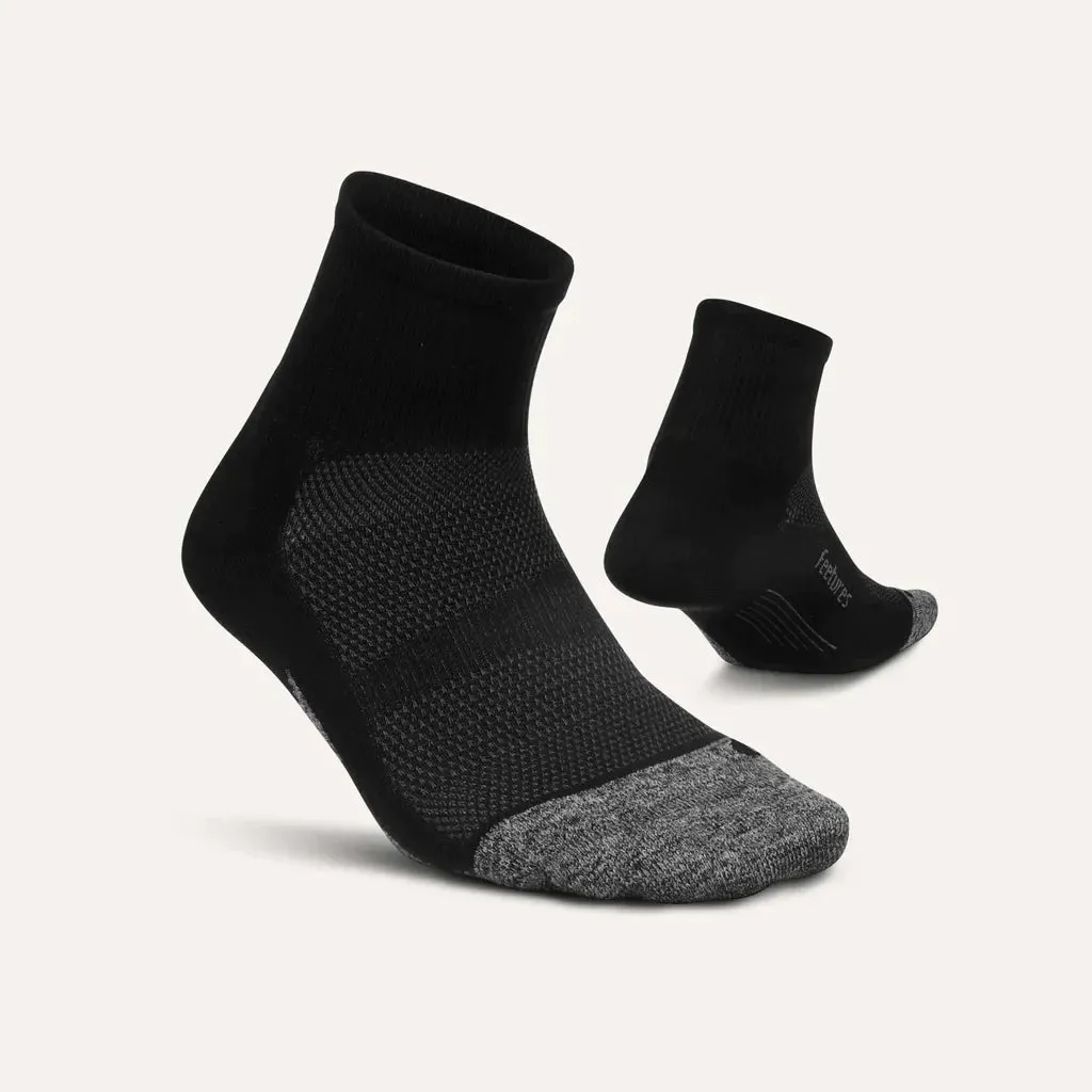 Feetures Elite Light Cushion Quarter Socks Black