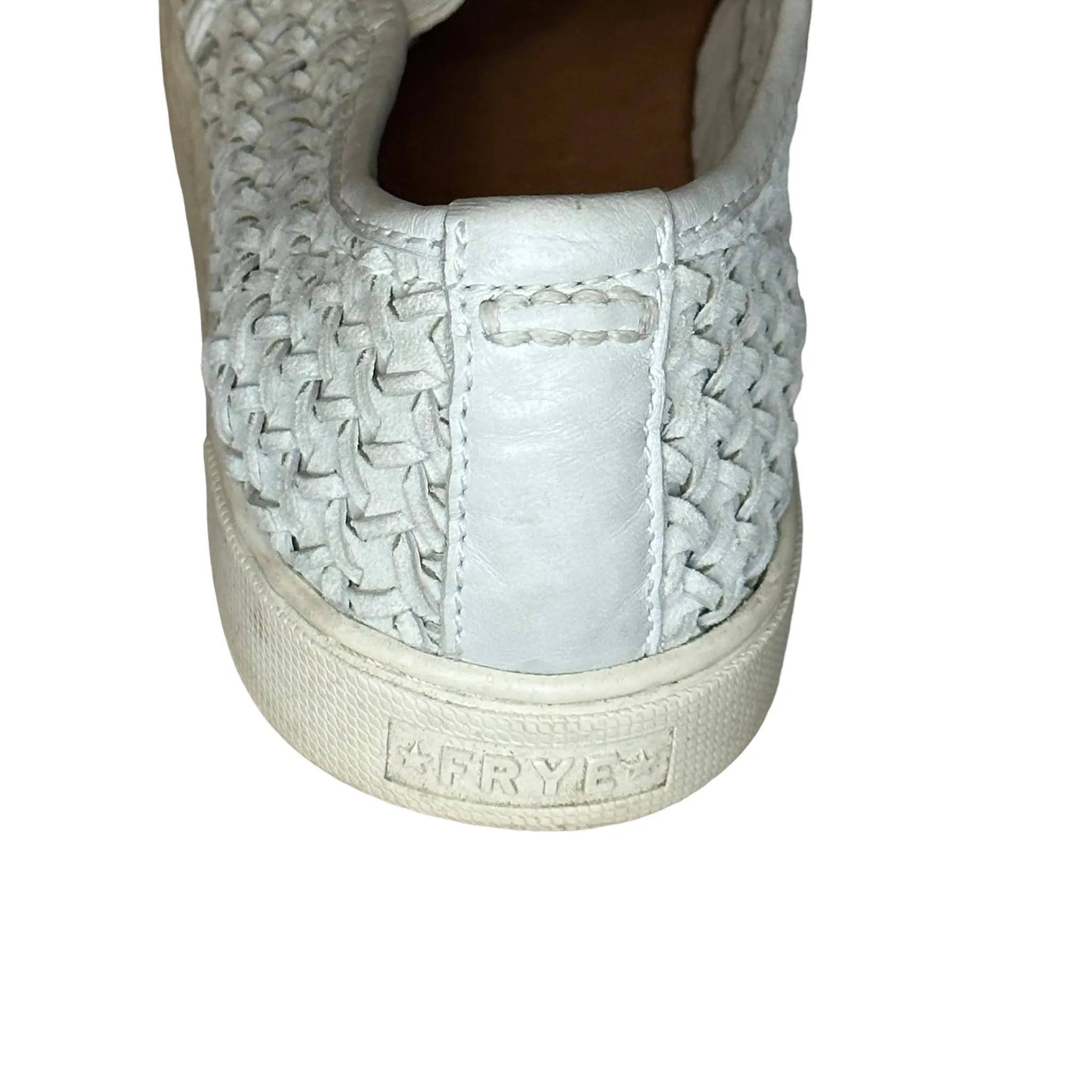 FRYE White Weaved Slip On Shoe