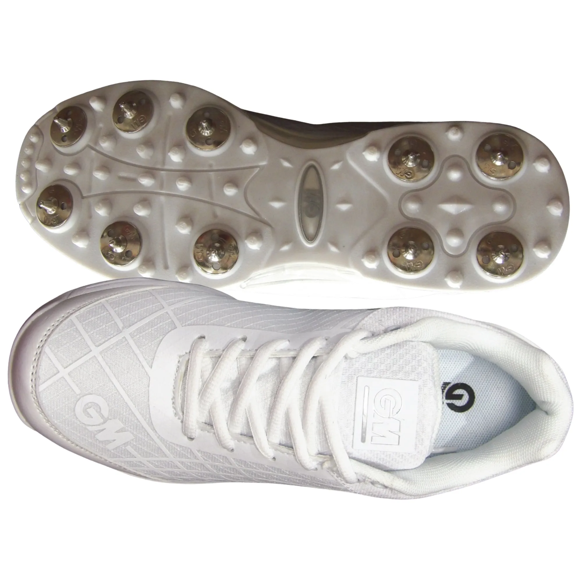 GM Shoes, Icon All-Rounder Cricket Shoes With Spike White