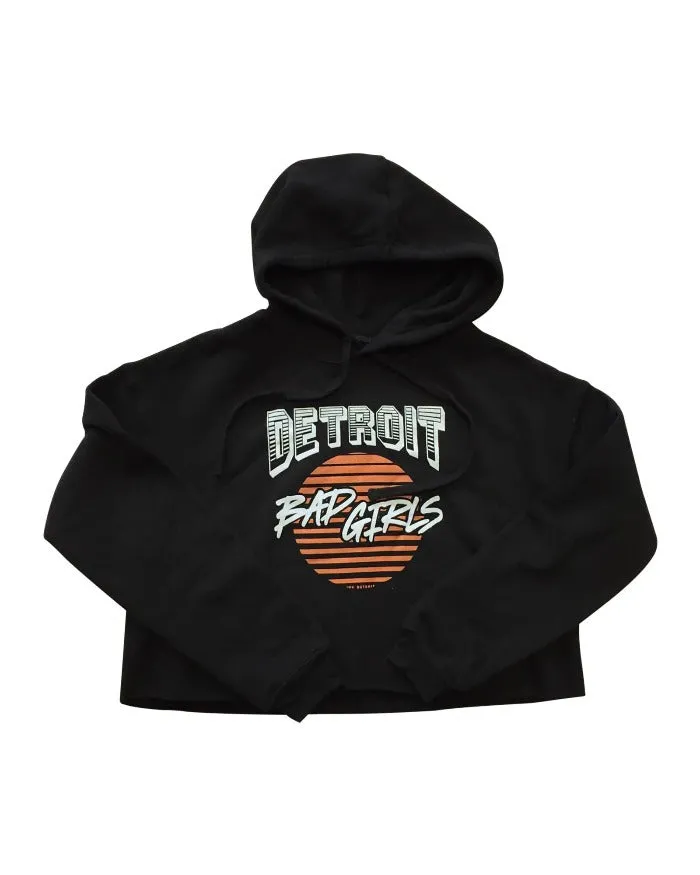 Ink Detroit Bad Girls Fleece Crop Hoodie - Black