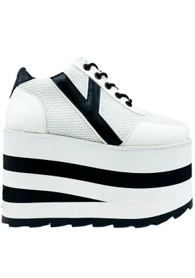 Karazii Platform Sneakers in White Black