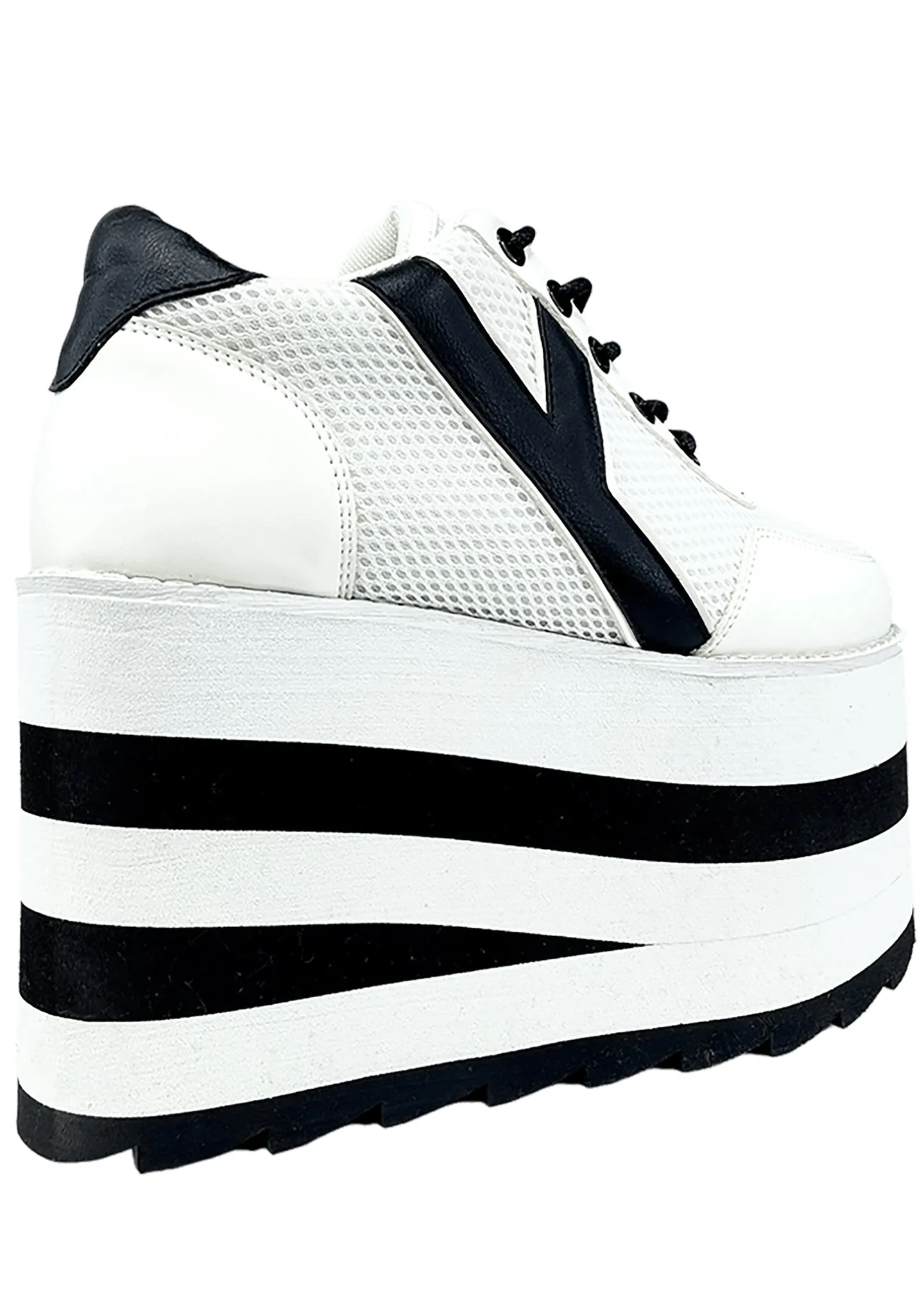 Karazii Platform Sneakers in White Black