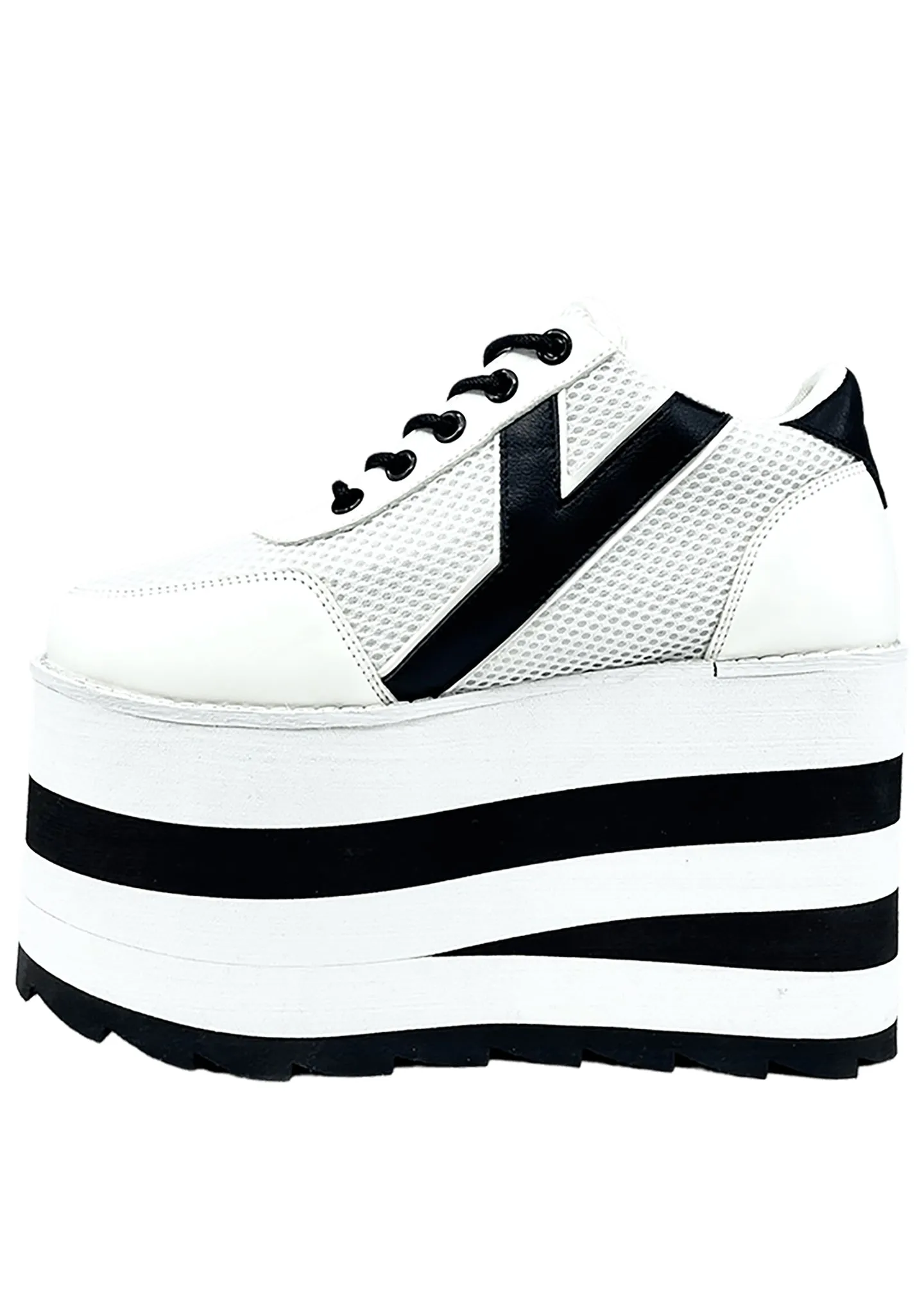 Karazii Platform Sneakers in White Black