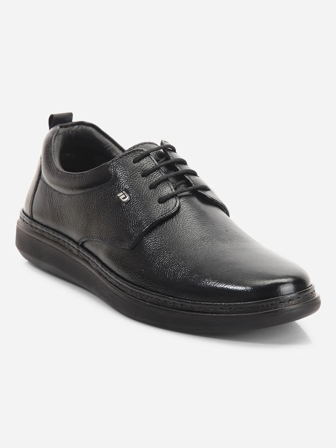 Men's Black Round Toe Lace Up Semi Formal (ID2226)