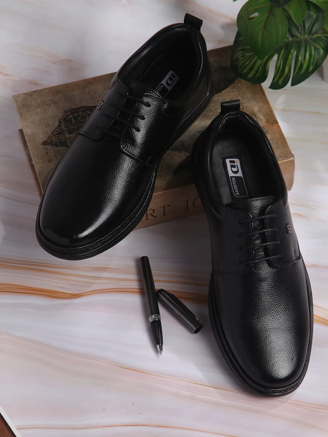 Men's Black Round Toe Lace Up Semi Formal (ID2226)