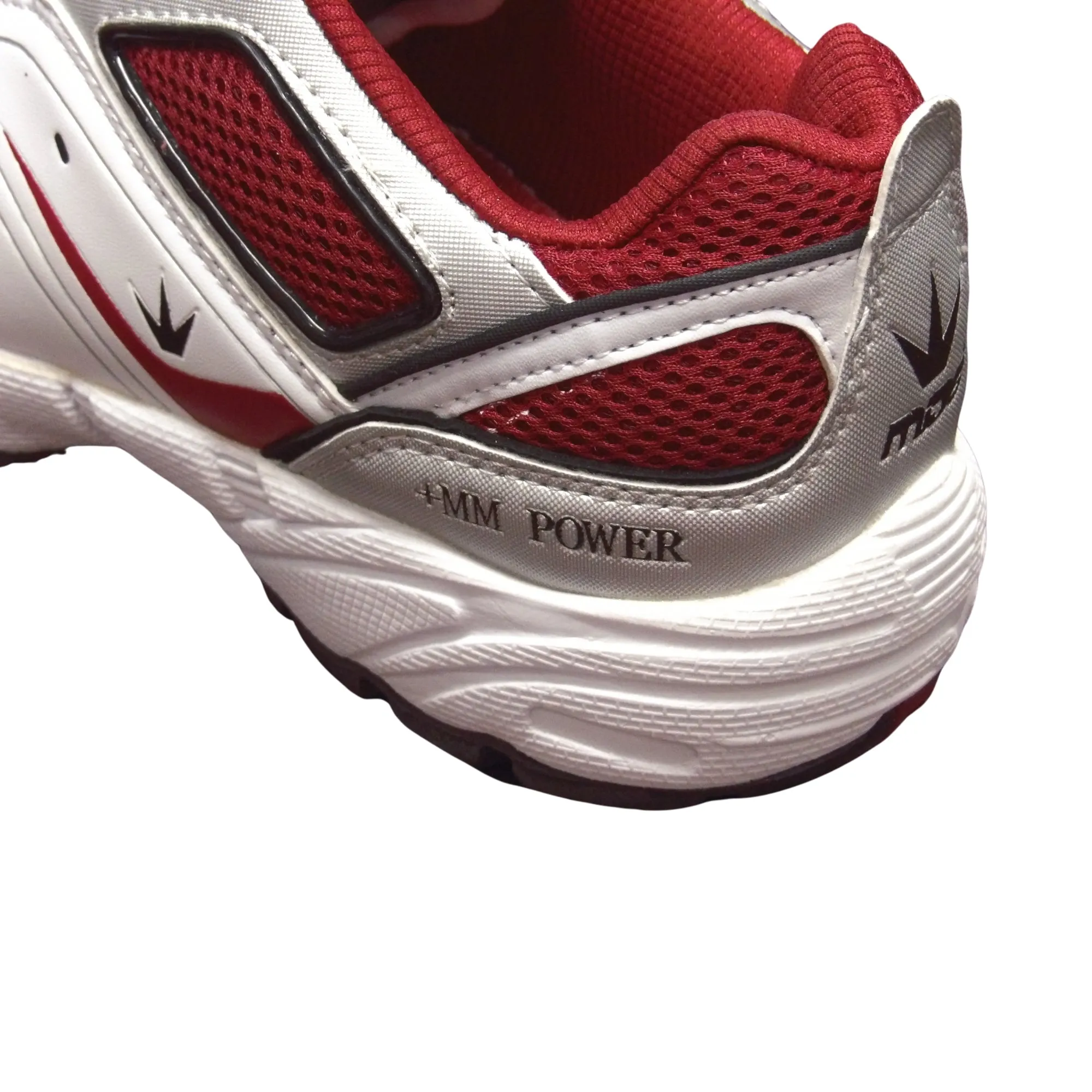 MIDS Shoes,  MM Power Cricket Shoes, White/Gray/Red