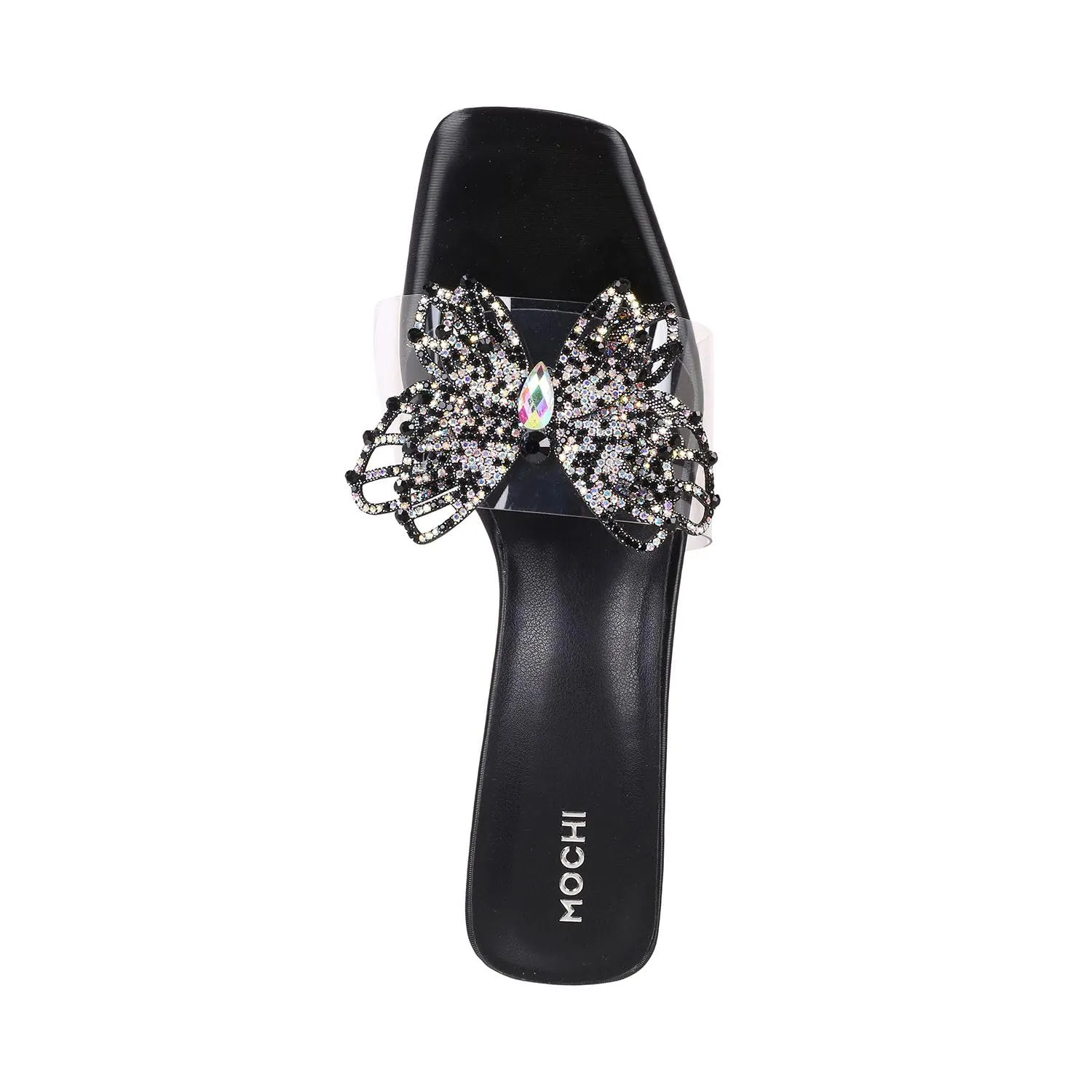 Mochi Women Black Block Heel Fashion/Partywear Sandal