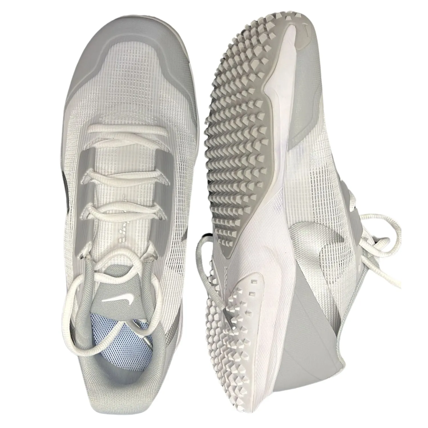 Nike Cricket Shoes React-Vapor-Drive-2 White Metallic Silver