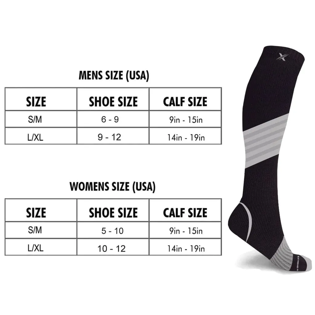 Run  Ultra V-striped Reflective - Atheltic Grade Compression Socks