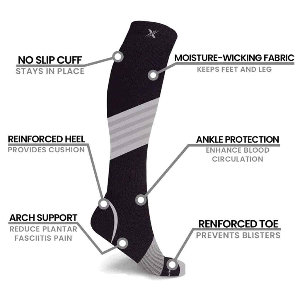 Run  Ultra V-striped Reflective - Atheltic Grade Compression Socks