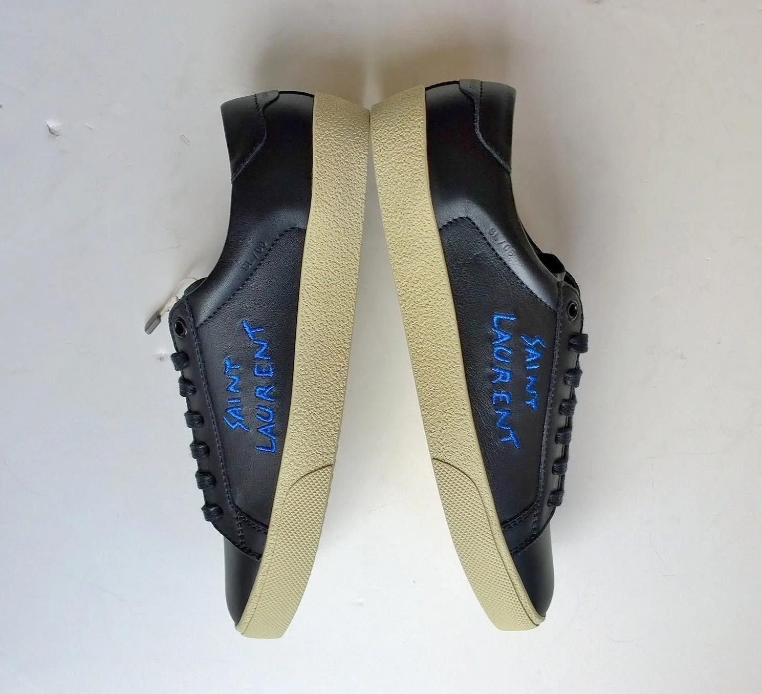 Saint Laurent Black Leather Logo Sneakers YSL Court Classic