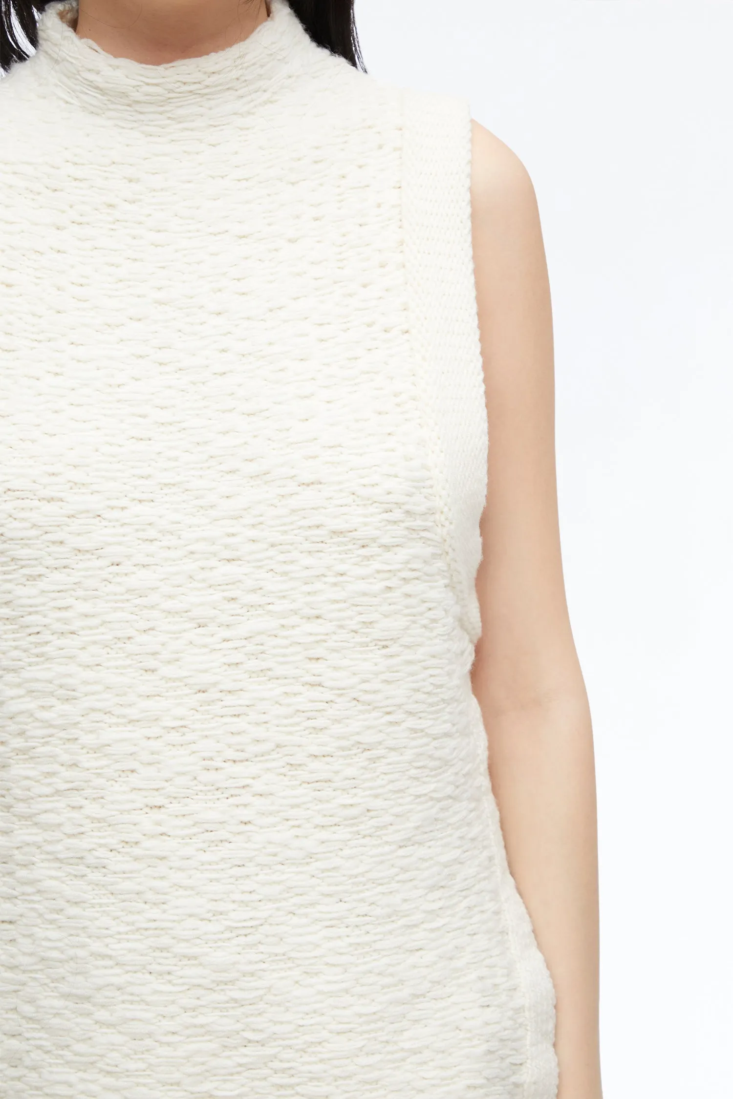 Sleeveless Wool Jacquard Top