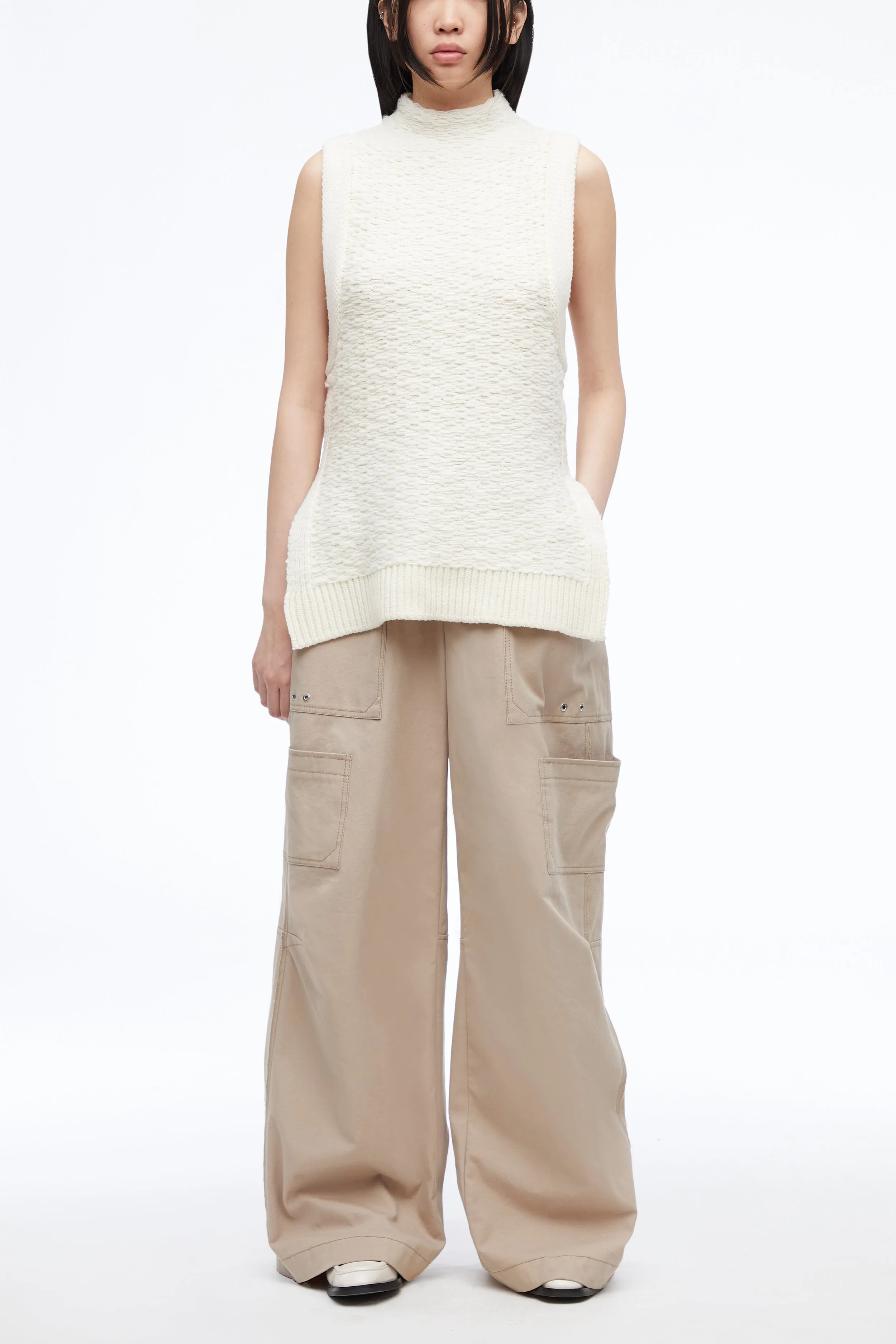 Sleeveless Wool Jacquard Top